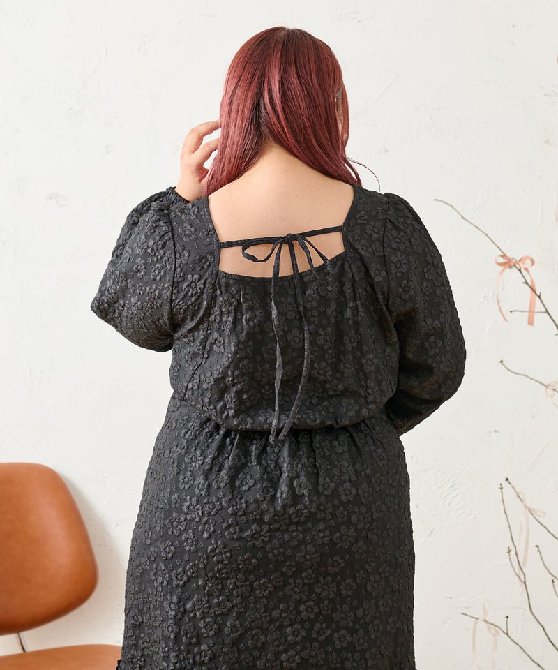 FLOWER JACQUARD ONEPIECE / フラワージャガードワンピース