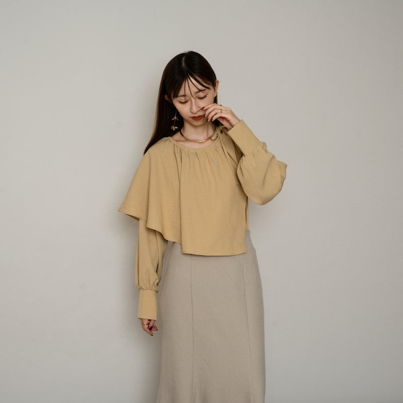 CAPE LAYERED BLOUSE / ケープレイヤードリボンブラウス