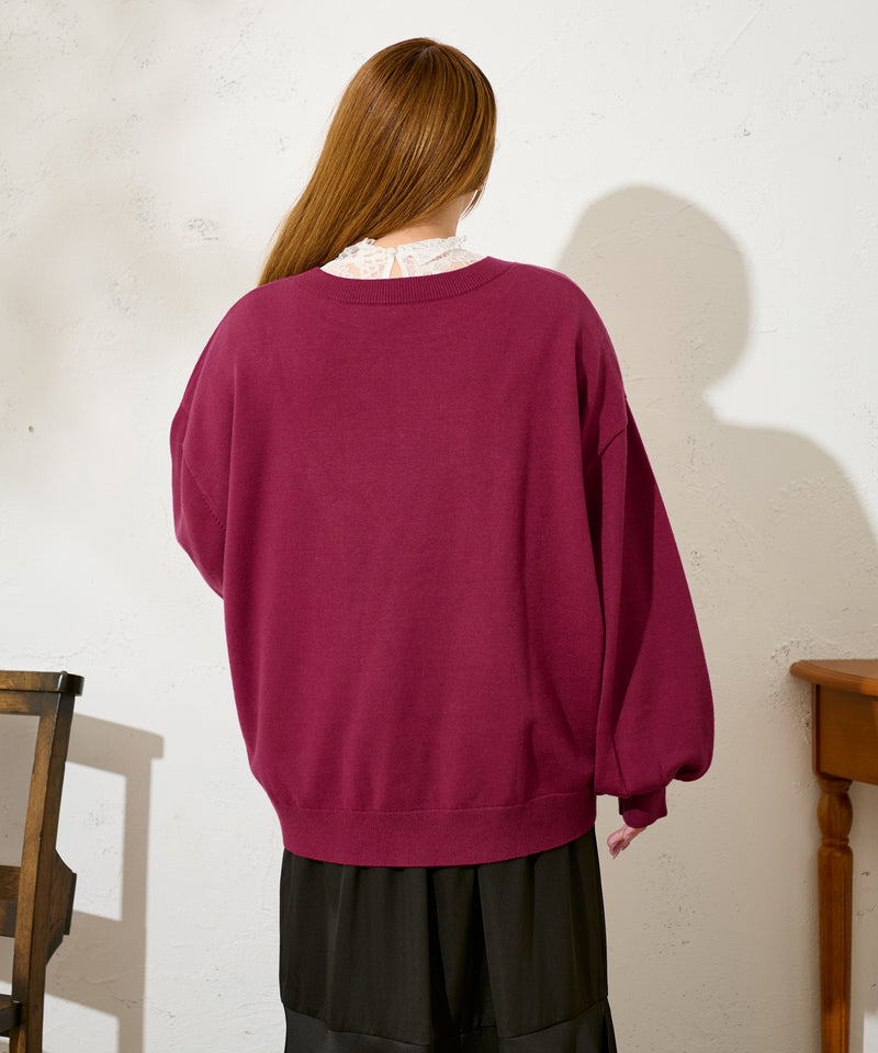 CAT DOG JACQUARD OVER KNIT / キャットドッグ ジャガードオーバーニット