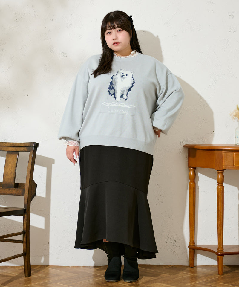 CAT DOG JACQUARD OVER KNIT / キャットドッグ ジャガードオーバーニット