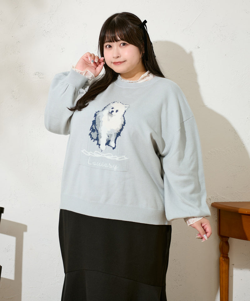 CAT DOG JACQUARD OVER KNIT / キャットドッグ ジャガードオーバーニット