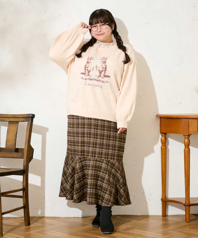 CAT DOG JACQUARD OVER KNIT / キャットドッグ ジャガードオーバーニット