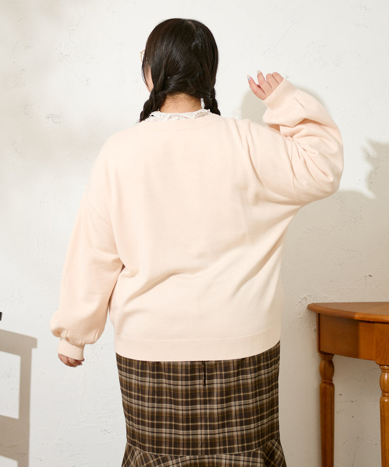 CAT DOG JACQUARD OVER KNIT / キャットドッグ ジャガードオーバーニット