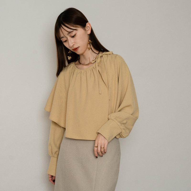 CAPE LAYERED BLOUSE / ケープレイヤードリボンブラウス