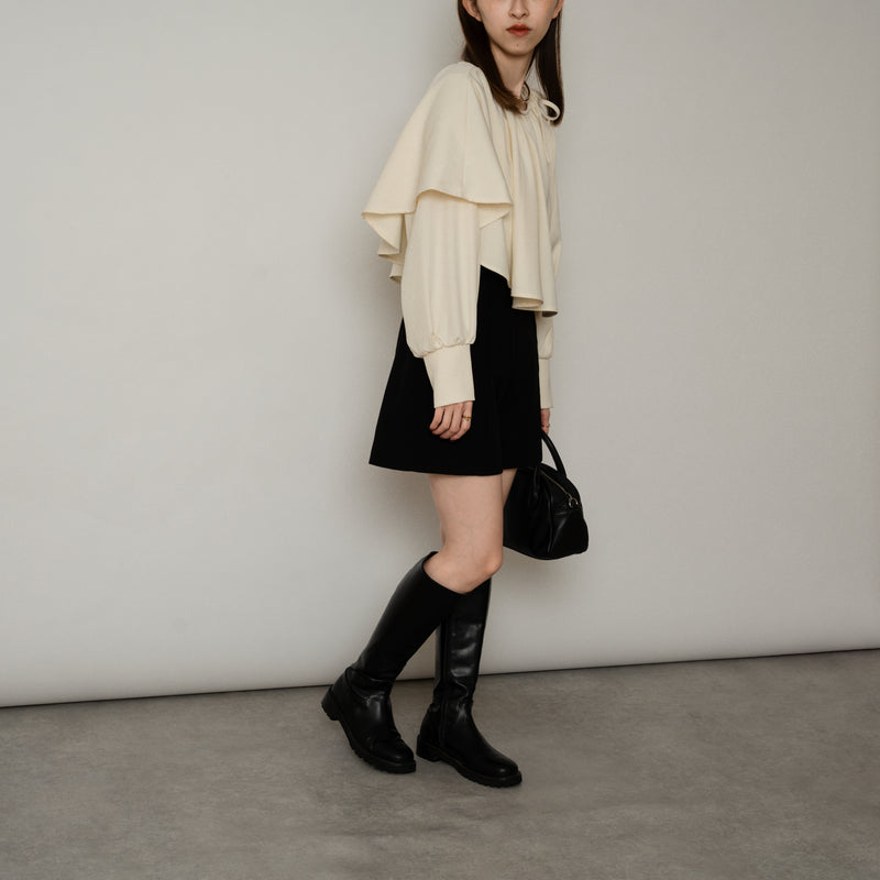 CAPE LAYERED BLOUSE / ケープレイヤードリボンブラウス