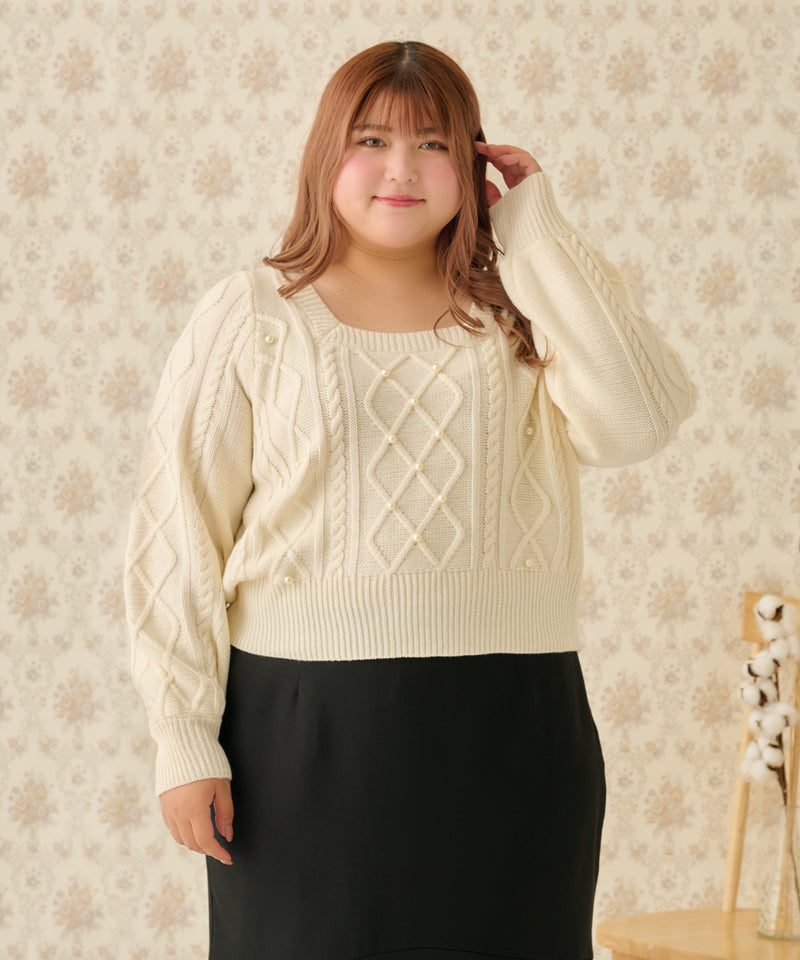 PEARL CABLE KNIT/パールケーブルニット