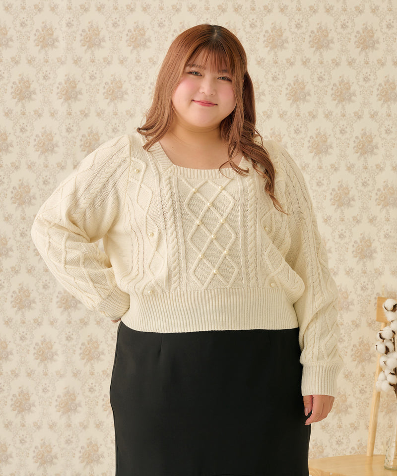 PEARL CABLE KNIT/パールケーブルニット