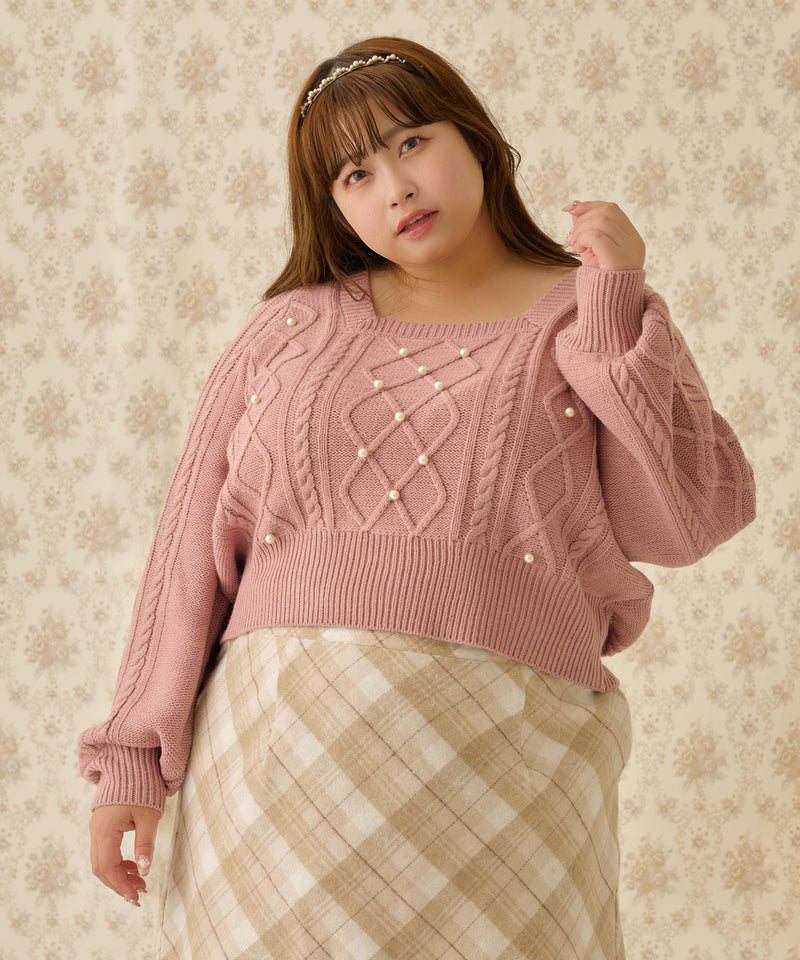 PEARL CABLE KNIT/パールケーブルニット