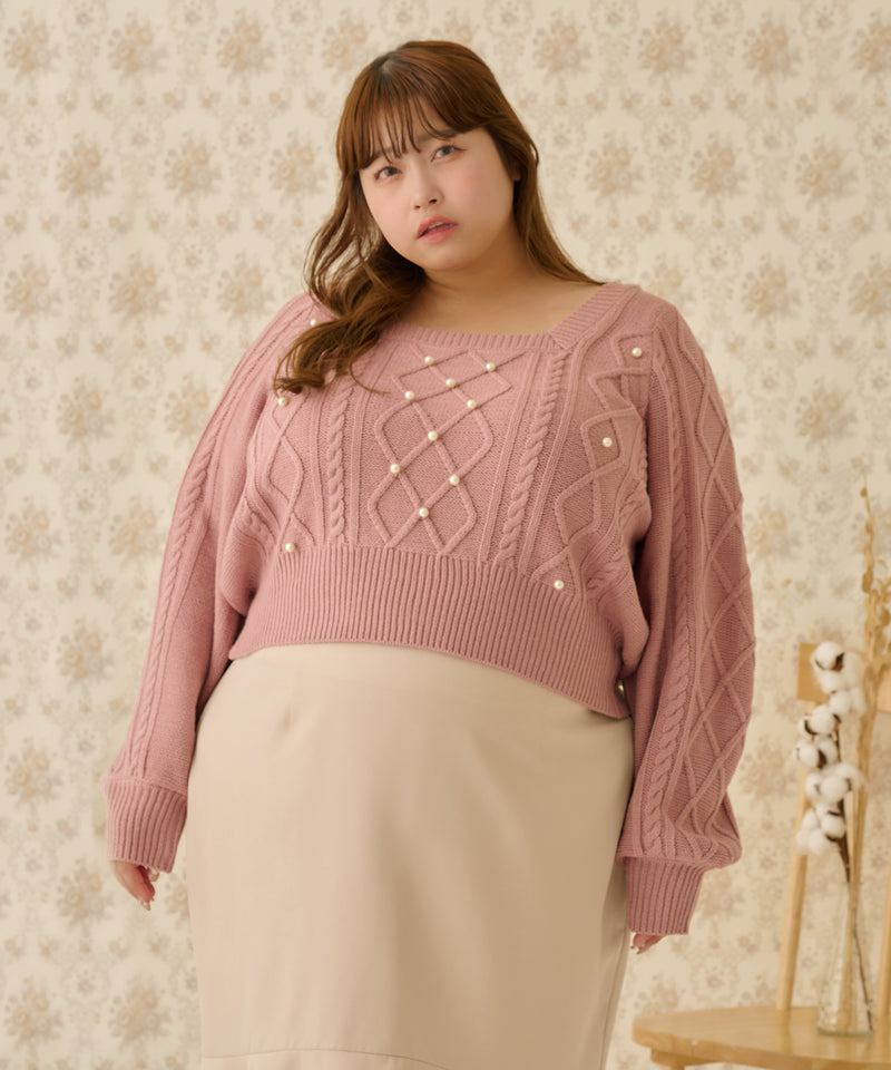 PEARL CABLE KNIT/パールケーブルニット