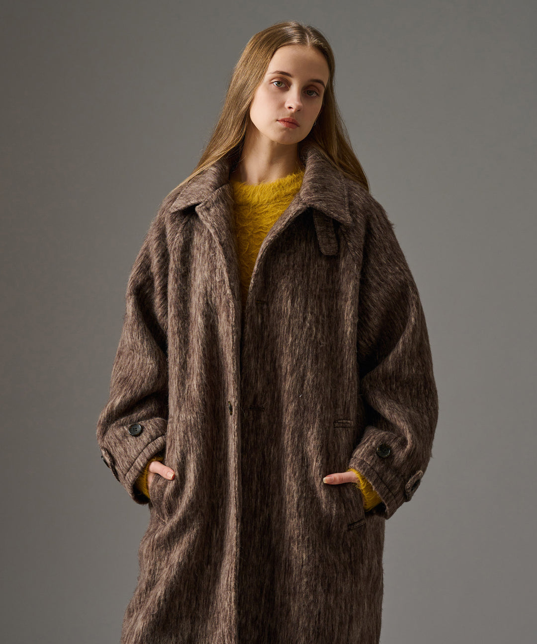 shaggy soutien collar coat シャギーステンカラーコート WETTEMPT｜ウィテンプト】MELANGE SHAGGY SOUTIEN COLLAR COAT