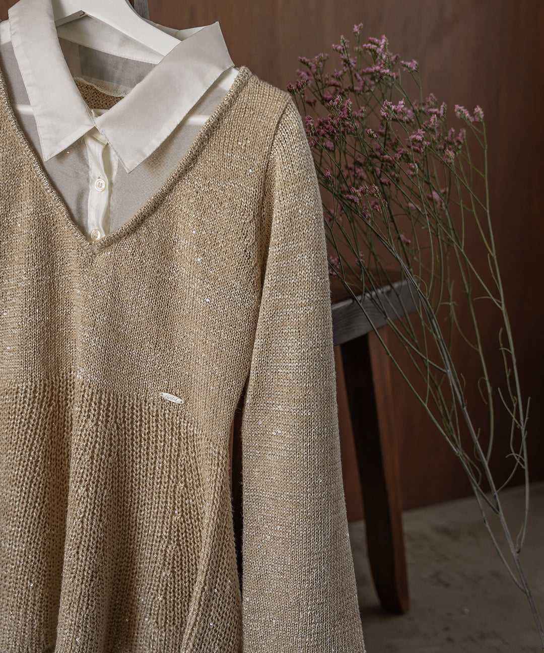 last 2点】peplum sequins knit / ペプラムスパンコールニット