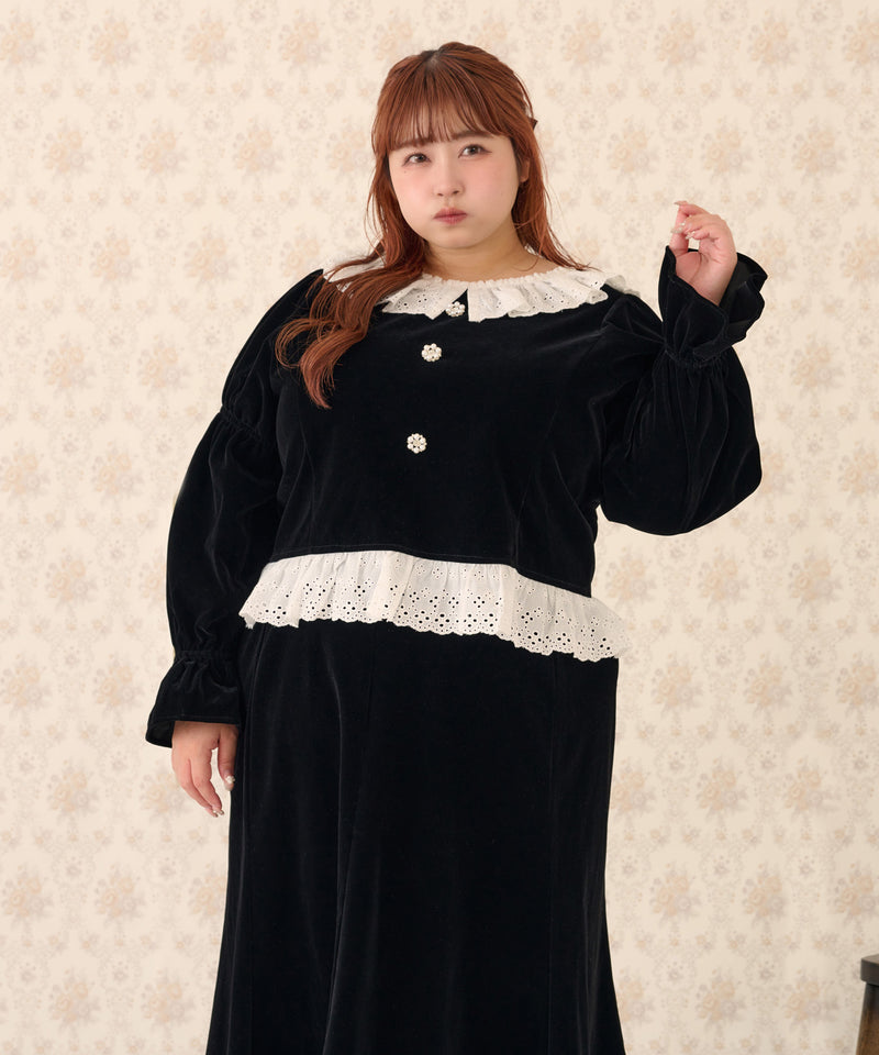 SET UP VELOR LACE PULLOVER/セットアップベロアレースプルオーバー