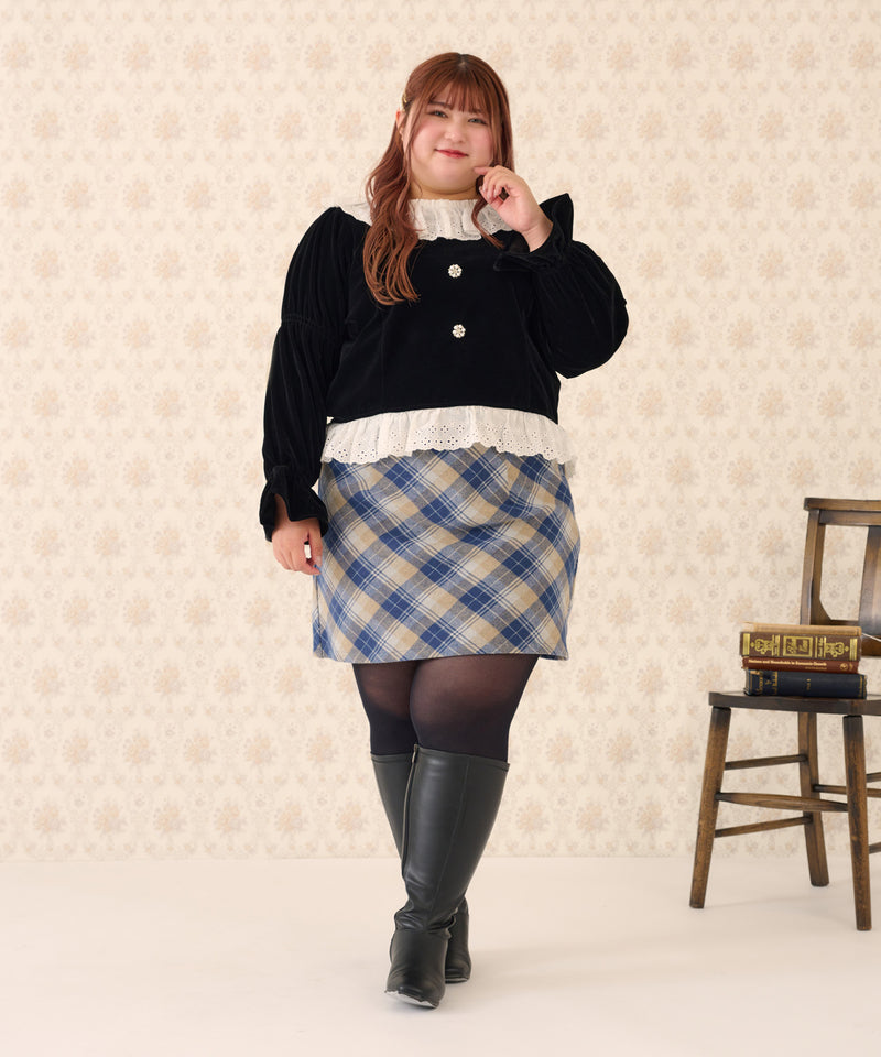 SET UP VELOR LACE PULLOVER/セットアップベロアレースプルオーバー