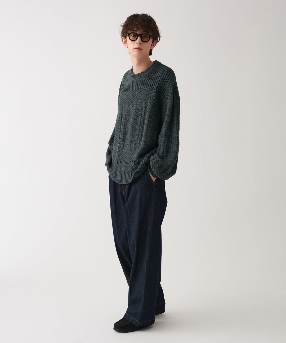 WETTEMPT｜ウィテンプト】LOOSE ALAN CABLE KNIT /ルーズアラン
