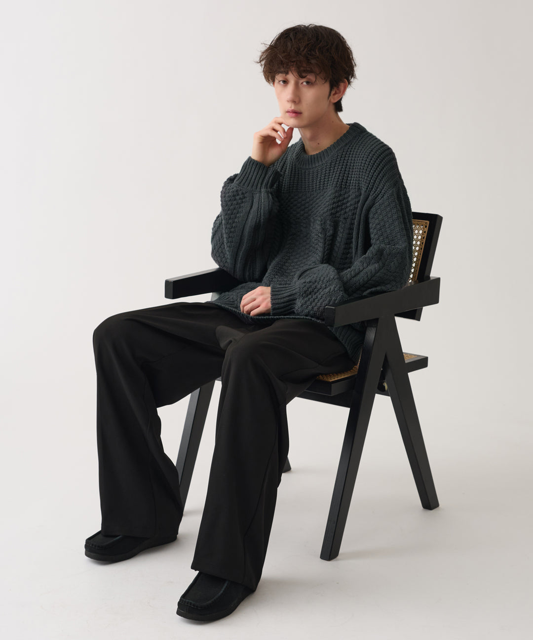 WETTEMPT｜ウィテンプト】LOOSE ALAN CABLE KNIT /ルーズアラン