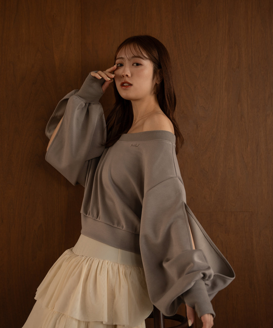 maison celon 】オフショルダースウェット