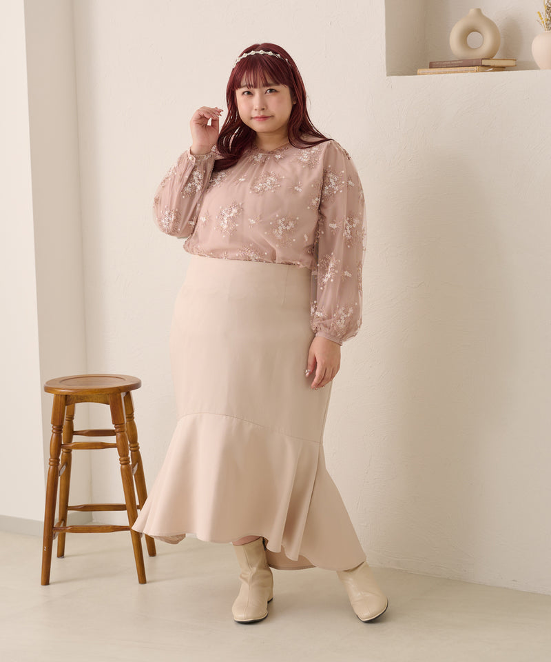 EMBROIDERY TULLE BLOUSE/刺繍チュールブラウス