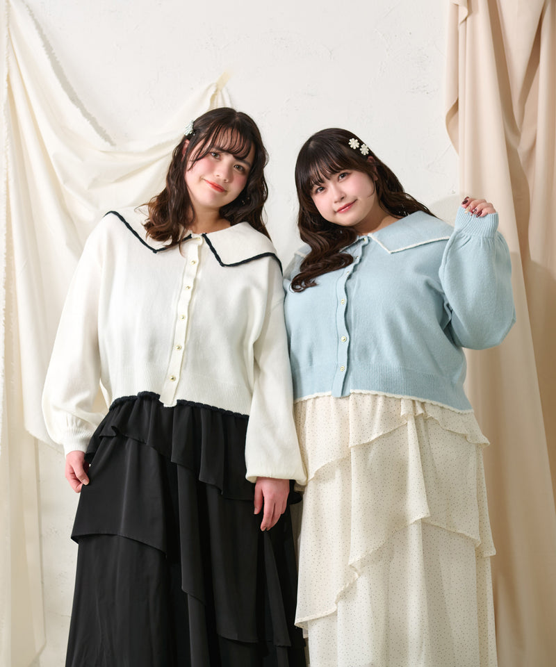 SCALLOPED COLLAR CARDIGAN / スカラップカラーカーディガン