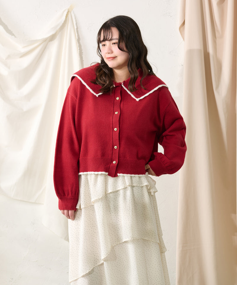 SCALLOPED COLLAR CARDIGAN / スカラップカラーカーディガン