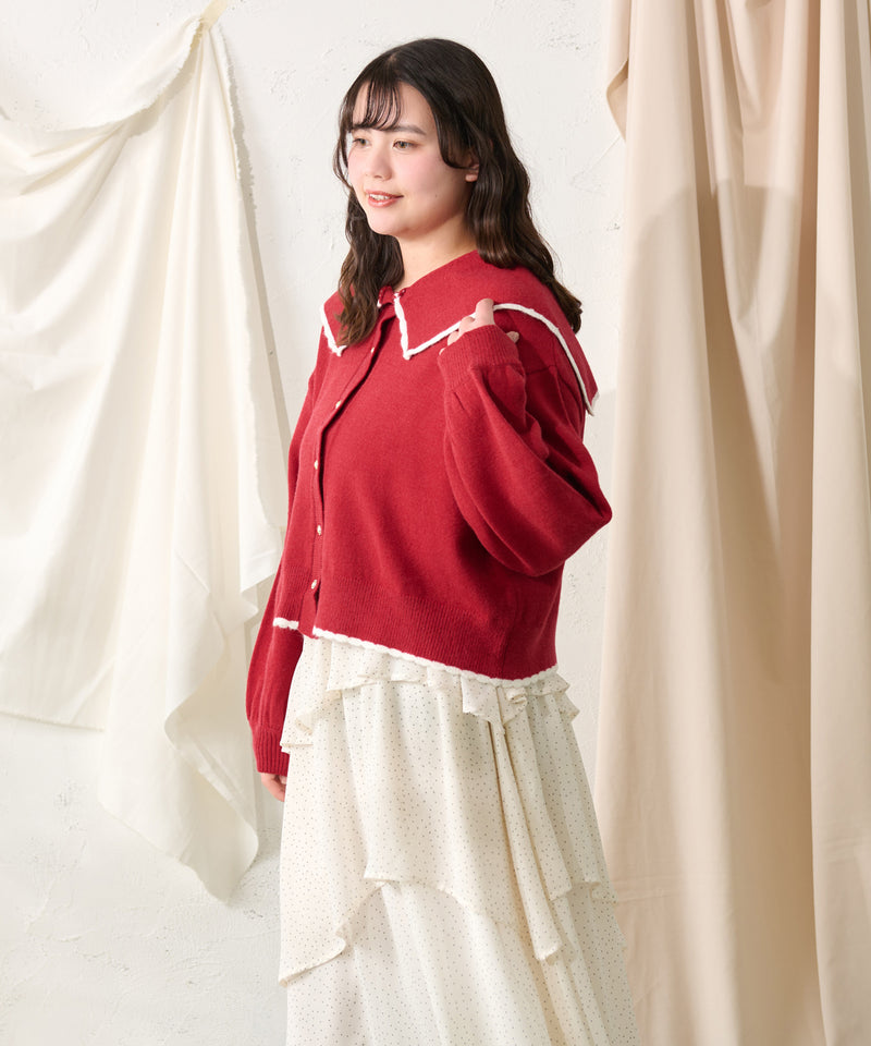 SCALLOPED COLLAR CARDIGAN / スカラップカラーカーディガン