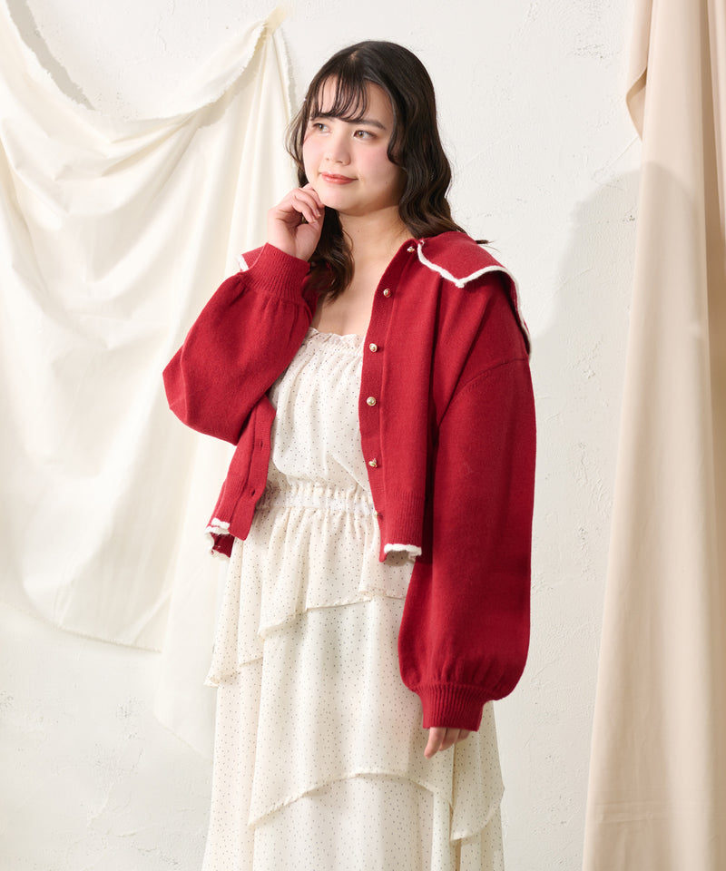 SCALLOPED COLLAR CARDIGAN / スカラップカラーカーディガン