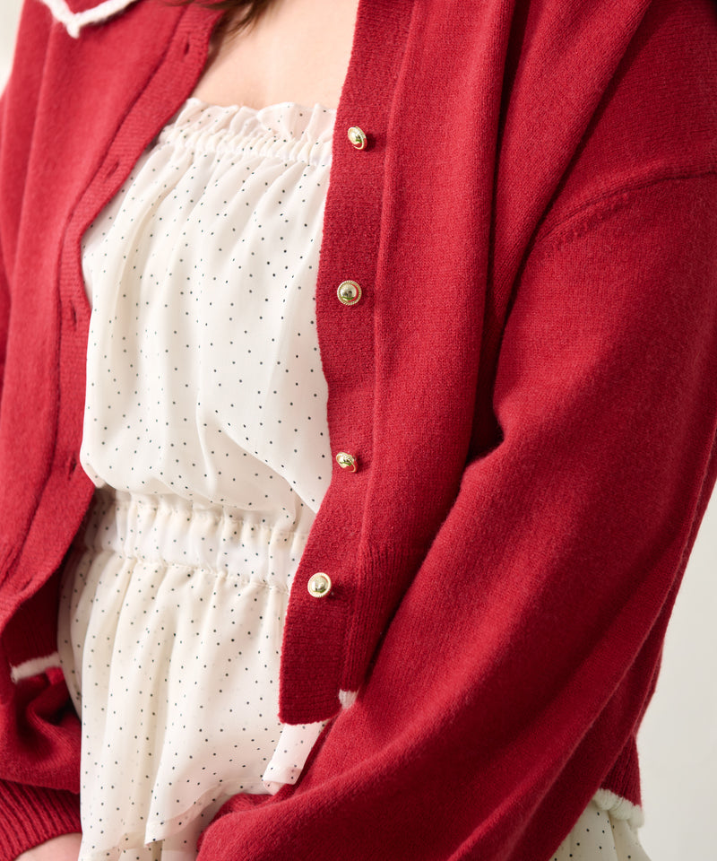 SCALLOPED COLLAR CARDIGAN / スカラップカラーカーディガン