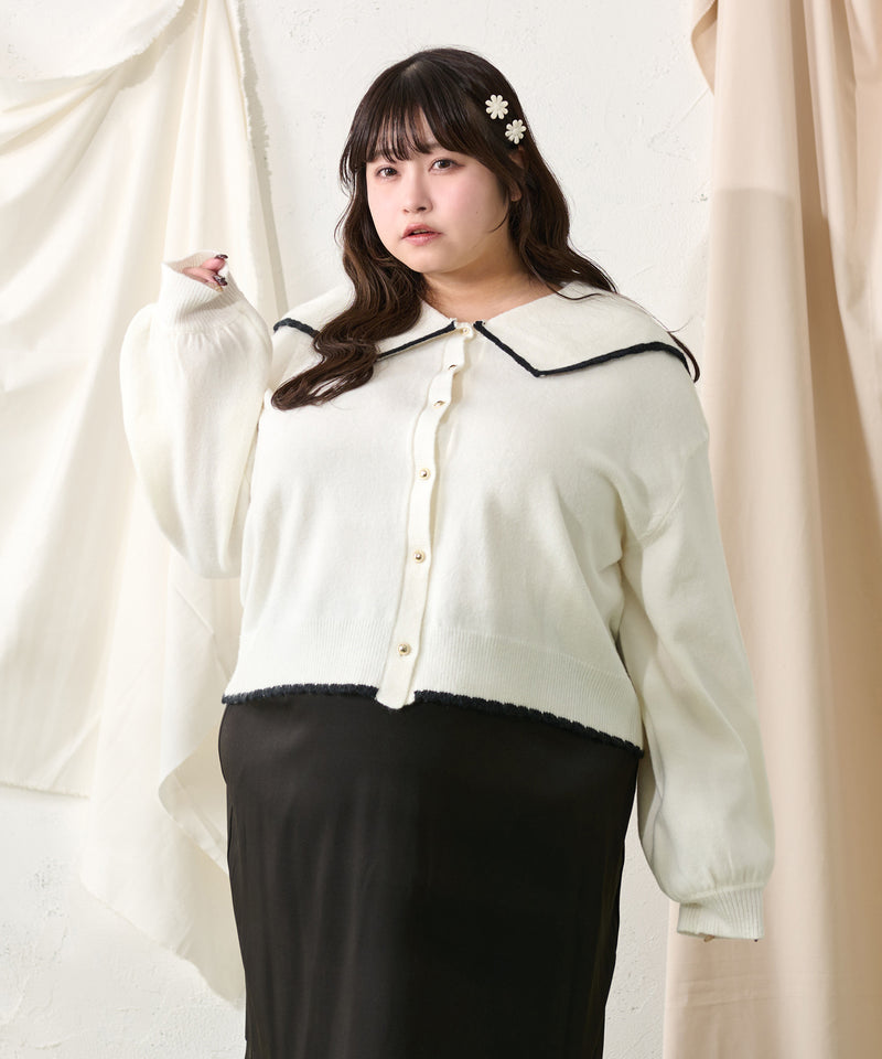 SCALLOPED COLLAR CARDIGAN / スカラップカラーカーディガン