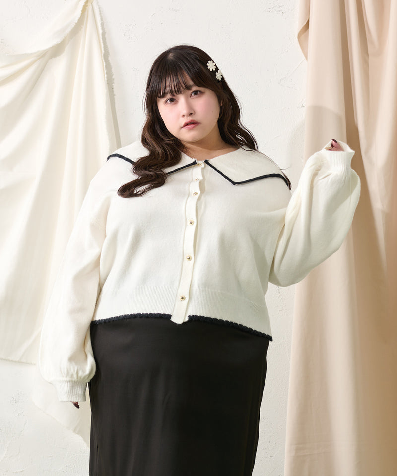 SCALLOPED COLLAR CARDIGAN / スカラップカラーカーディガン