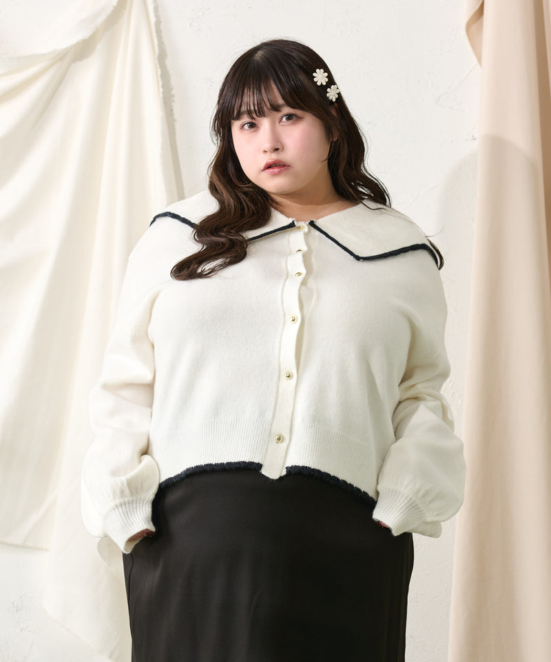 SCALLOPED COLLAR CARDIGAN / スカラップカラーカーディガン