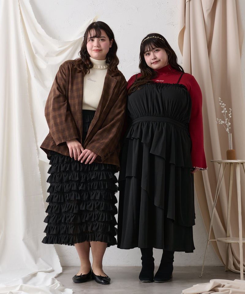 FLARE RIB MELLOW HIGENECK KINIT / フレアスリーブリブメローハイネックニット