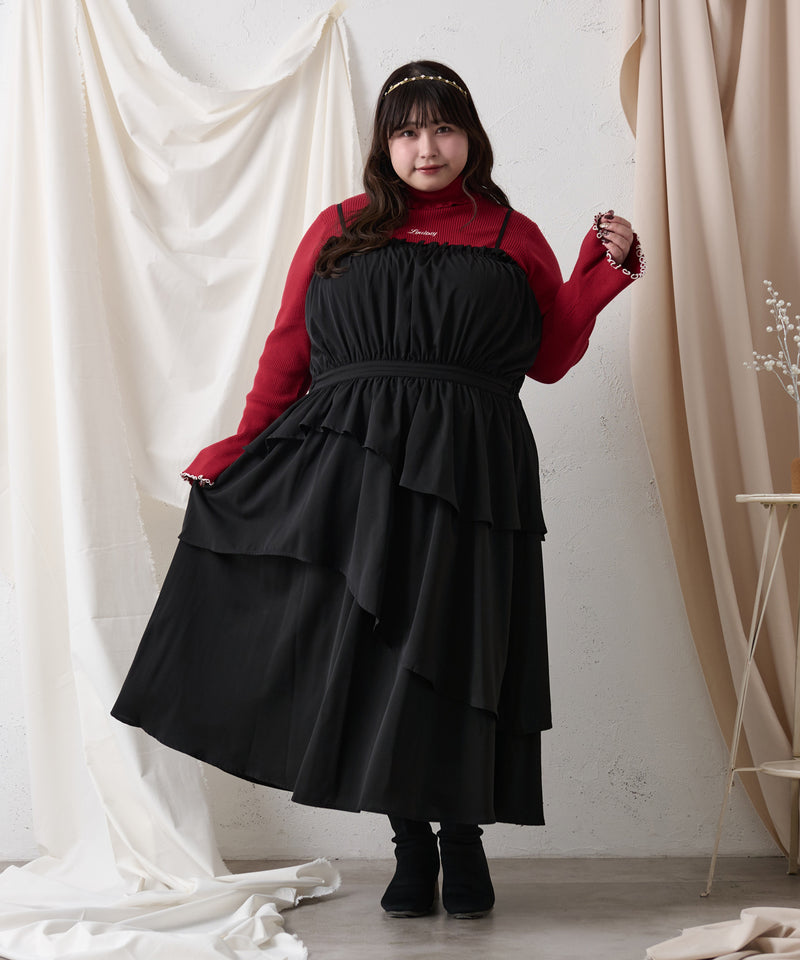 FLARE RIB MELLOW HIGENECK KINIT / フレアスリーブリブメローハイネックニット