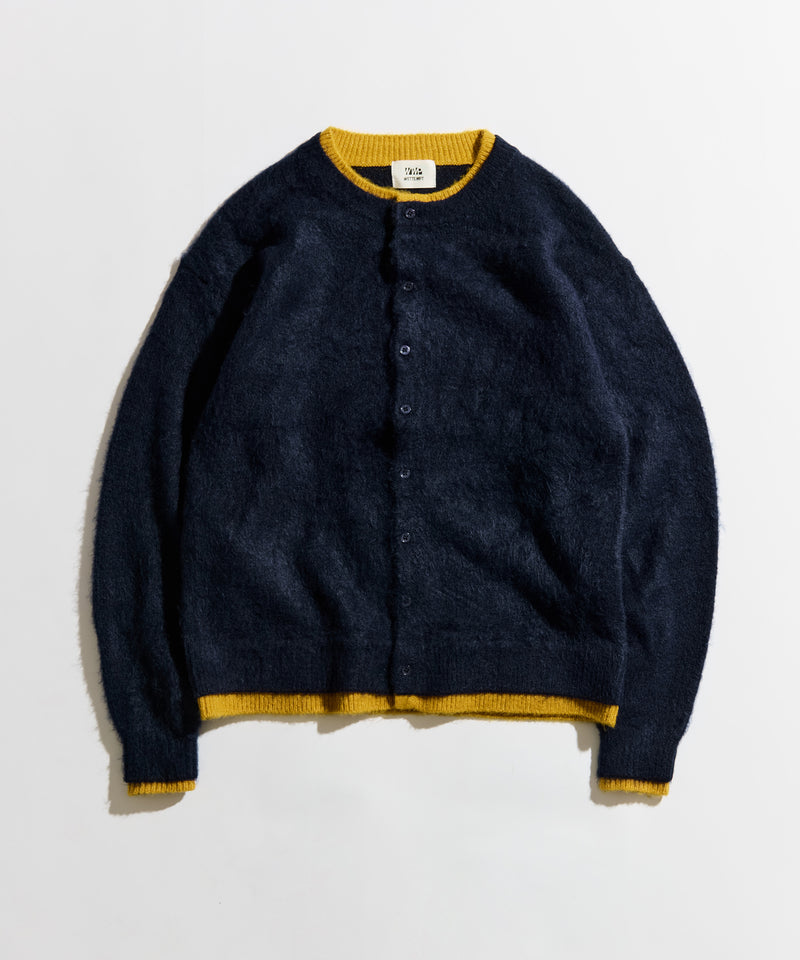 WETTEMPT｜ウィテンプト】CREW NECK BRUSHED LAYERED CARDIGAN