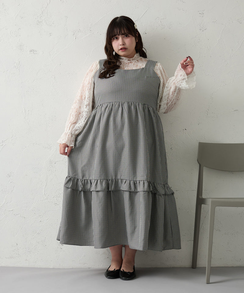 RIBBON TIERED CAMISOLE ONEPIECE / リボン付きティアードキャミワンピ