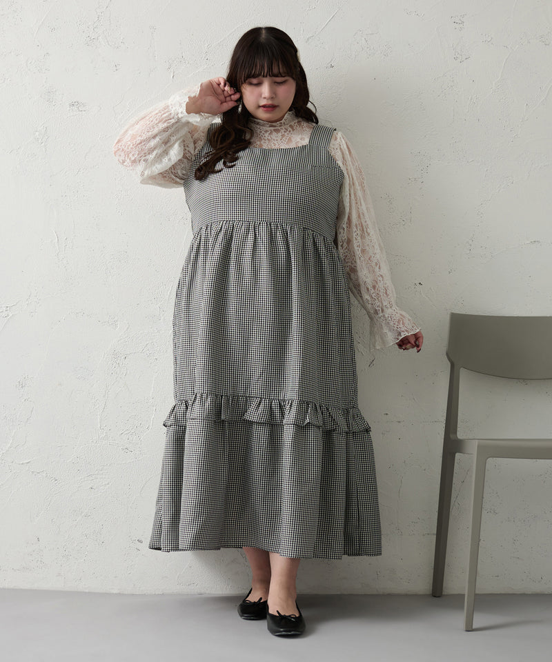 RIBBON TIERED CAMISOLE ONEPIECE / リボン付きティアードキャミワンピ