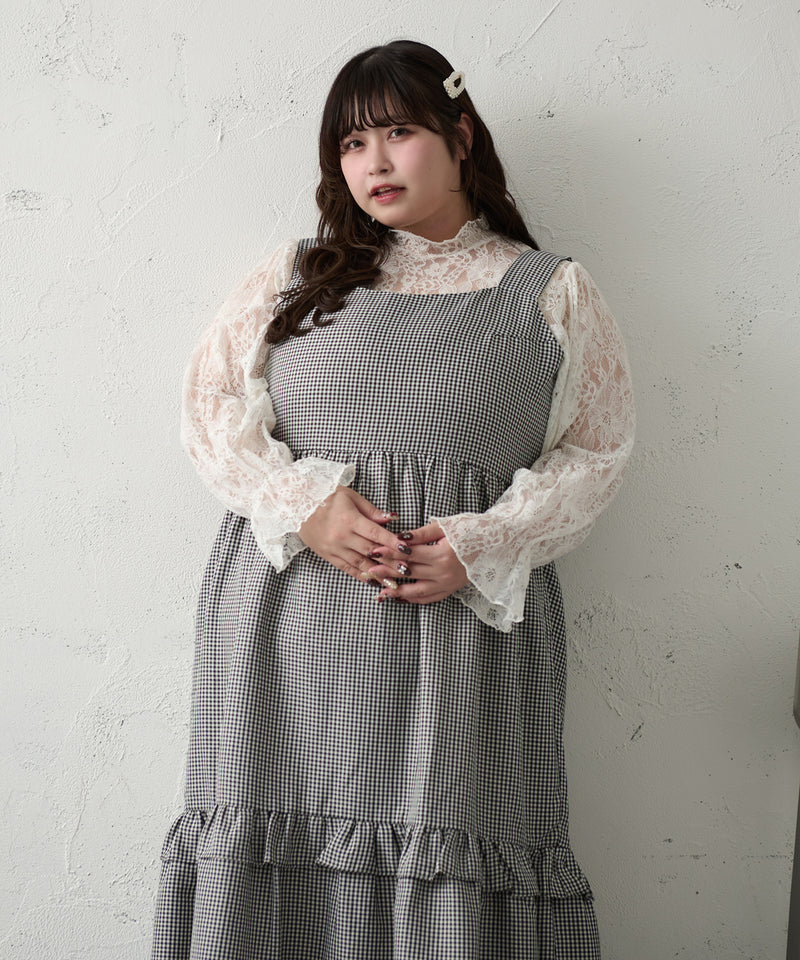 RIBBON TIERED CAMISOLE ONEPIECE / リボン付きティアードキャミワンピ