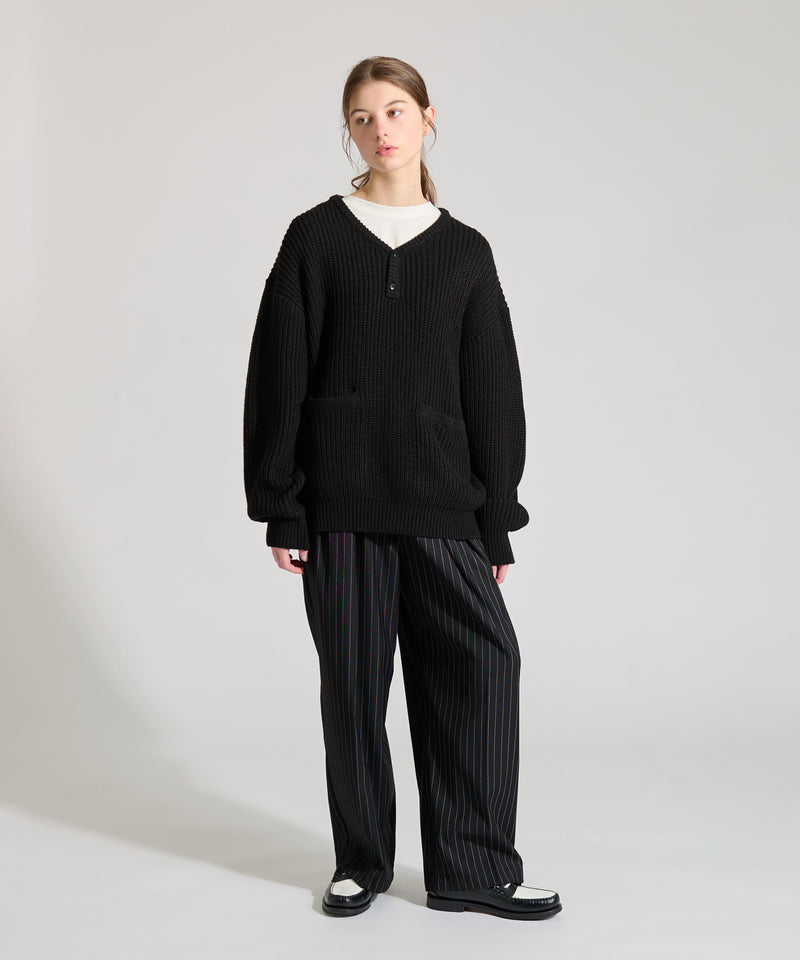 【WETTEMPT｜ウィテンプト】HENRY NECK RIB KNIT /ヘンリーネックリブニット