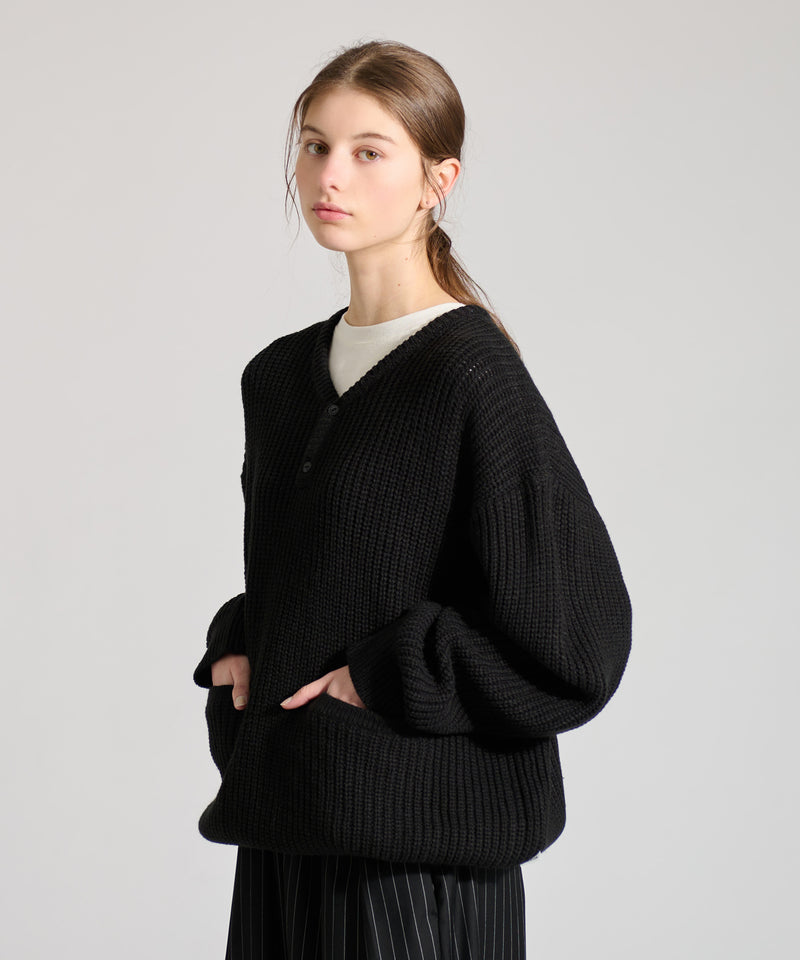 【WETTEMPT｜ウィテンプト】HENRY NECK RIB KNIT /ヘンリーネックリブニット