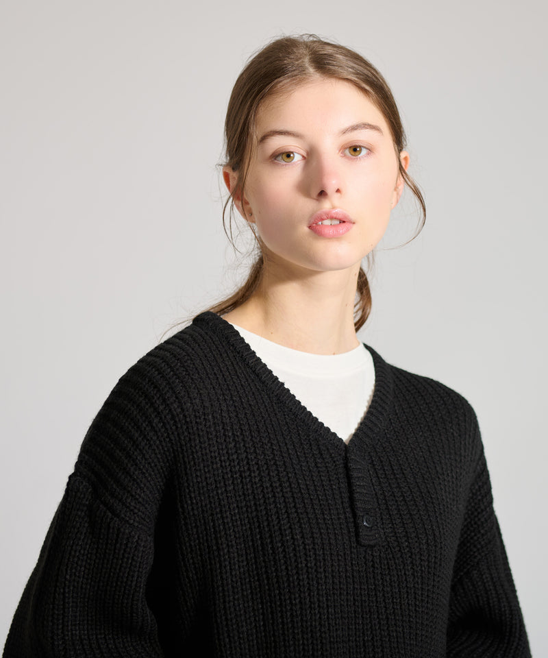 【WETTEMPT｜ウィテンプト】HENRY NECK RIB KNIT /ヘンリーネックリブニット