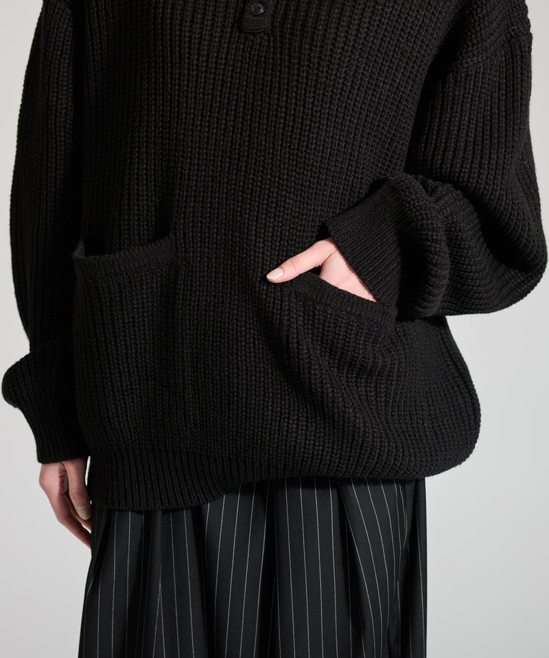 【WETTEMPT｜ウィテンプト】HENRY NECK RIB KNIT /ヘンリーネックリブニット