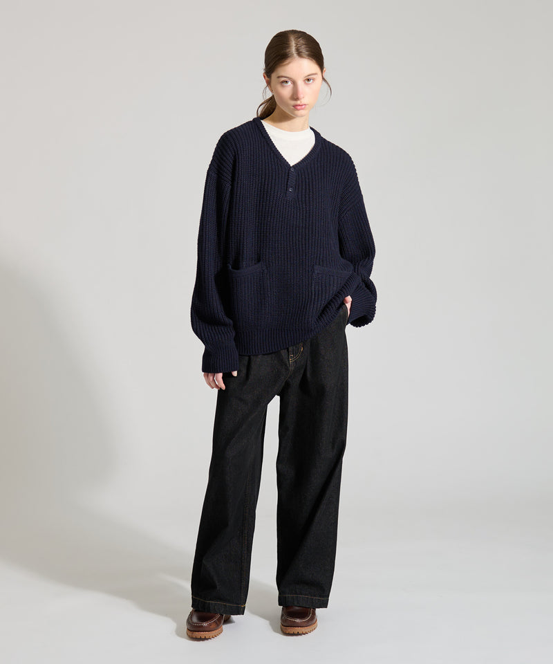 【WETTEMPT｜ウィテンプト】HENRY NECK RIB KNIT /ヘンリーネックリブニット