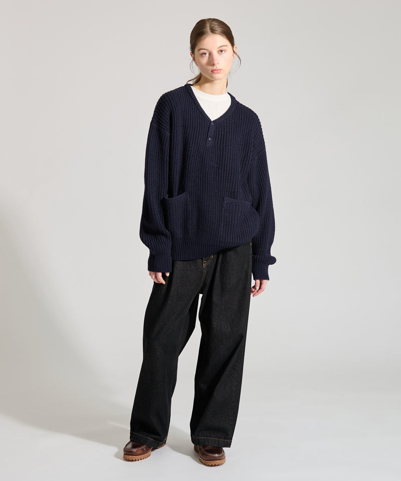 【WETTEMPT｜ウィテンプト】HENRY NECK RIB KNIT /ヘンリーネックリブニット