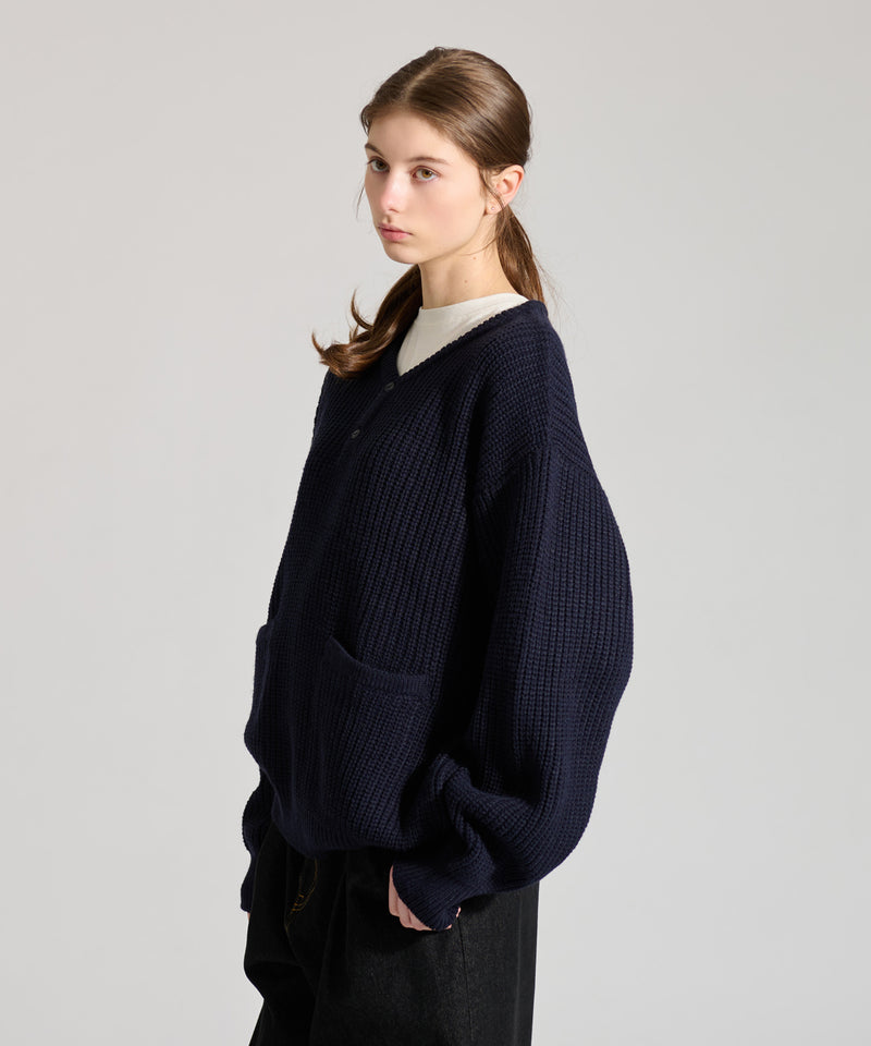 【WETTEMPT｜ウィテンプト】HENRY NECK RIB KNIT /ヘンリーネックリブニット