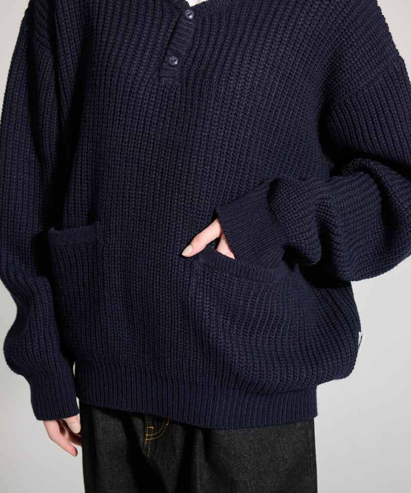 【WETTEMPT｜ウィテンプト】HENRY NECK RIB KNIT /ヘンリーネックリブニット