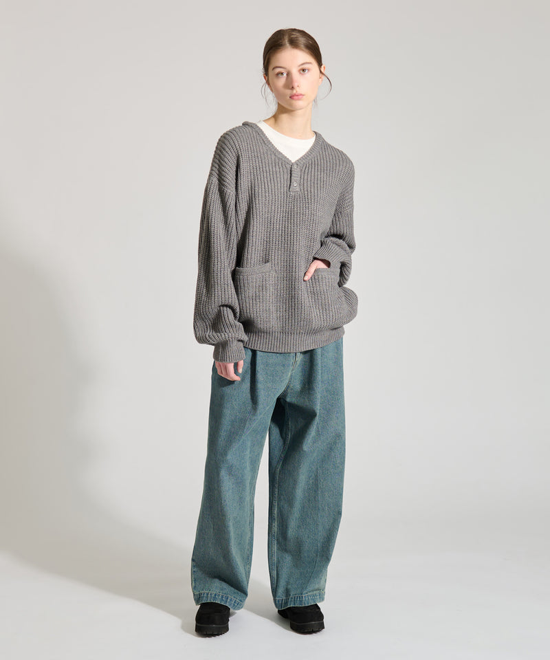 【WETTEMPT｜ウィテンプト】HENRY NECK RIB KNIT /ヘンリーネックリブニット