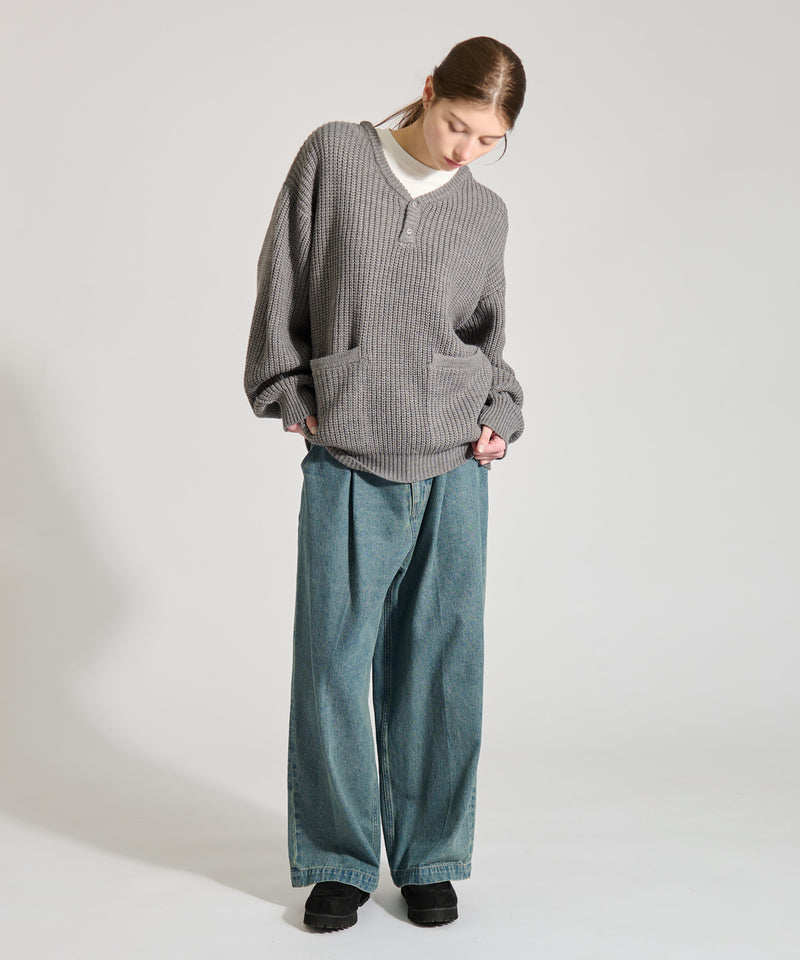 【WETTEMPT｜ウィテンプト】HENRY NECK RIB KNIT /ヘンリーネックリブニット