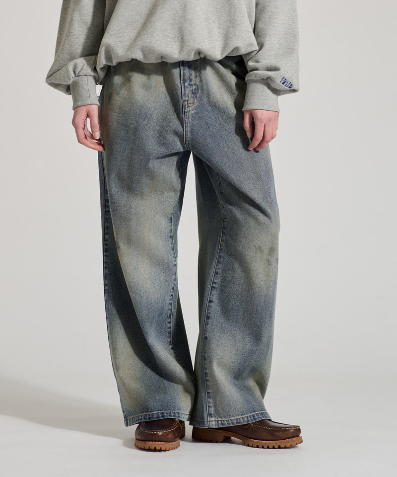 【WETTEMPT｜ウィテンプト】　GRADATION BLAST WIDE DENIM PANTS /グラデーションブラストワイドデニムパンツ