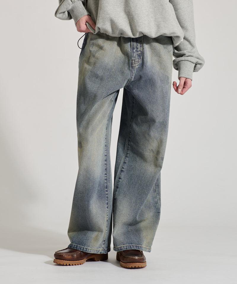 【WETTEMPT｜ウィテンプト】　GRADATION BLAST WIDE DENIM PANTS /グラデーションブラストワイドデニムパンツ