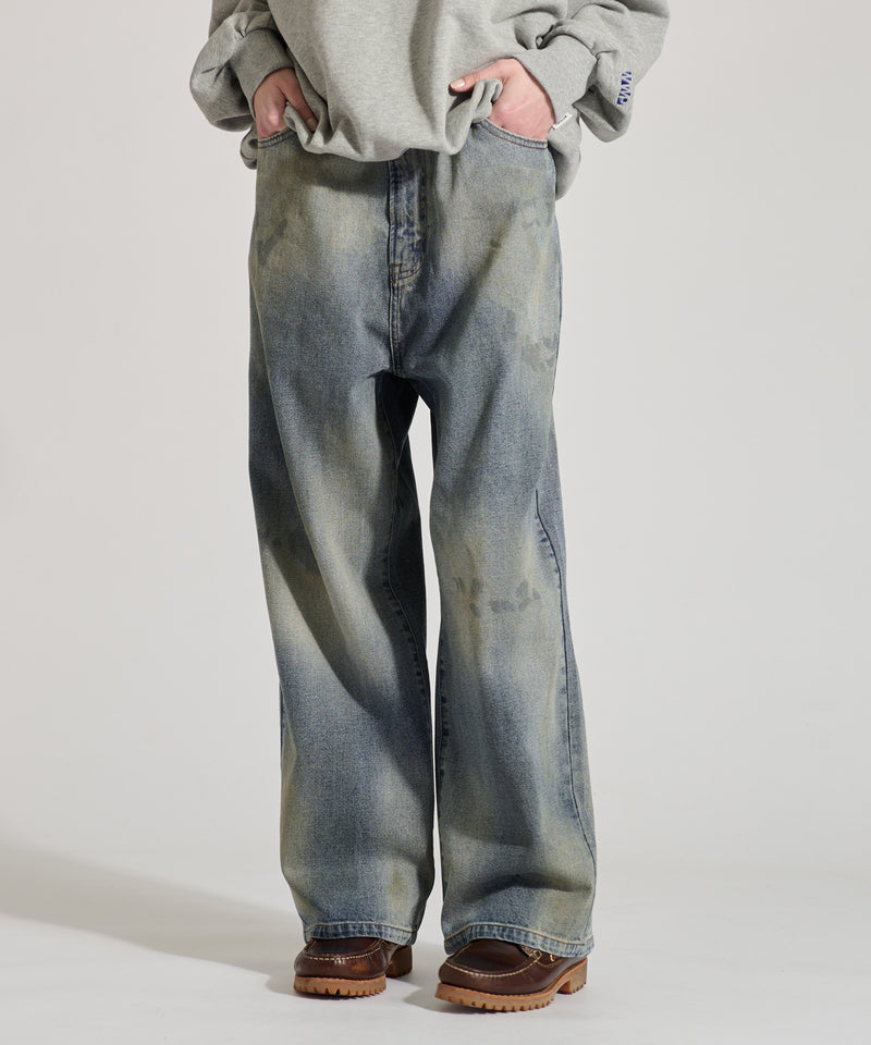 【WETTEMPT｜ウィテンプト】　GRADATION BLAST WIDE DENIM PANTS /グラデーションブラストワイドデニムパンツ