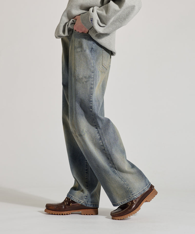 【WETTEMPT｜ウィテンプト】　GRADATION BLAST WIDE DENIM PANTS /グラデーションブラストワイドデニムパンツ