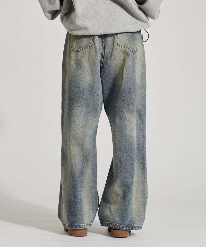 【WETTEMPT｜ウィテンプト】　GRADATION BLAST WIDE DENIM PANTS /グラデーションブラストワイドデニムパンツ